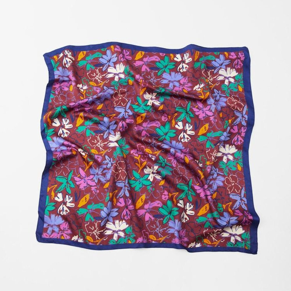 SATIN EFFECT PRINTED HANDKERCHIEF